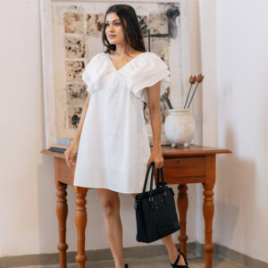 Sienna White Dress with Frills
