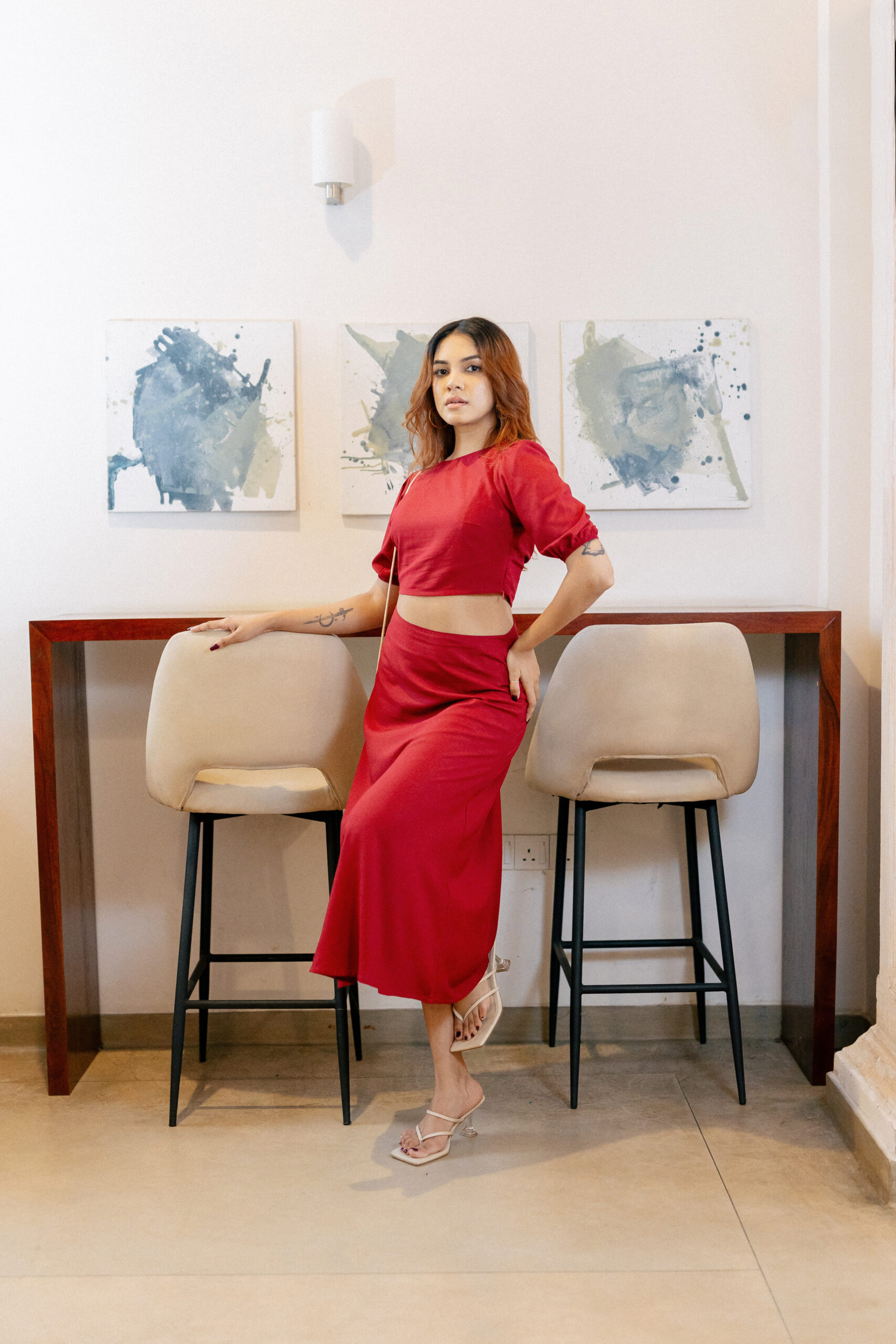 Colette Red Cotton Top