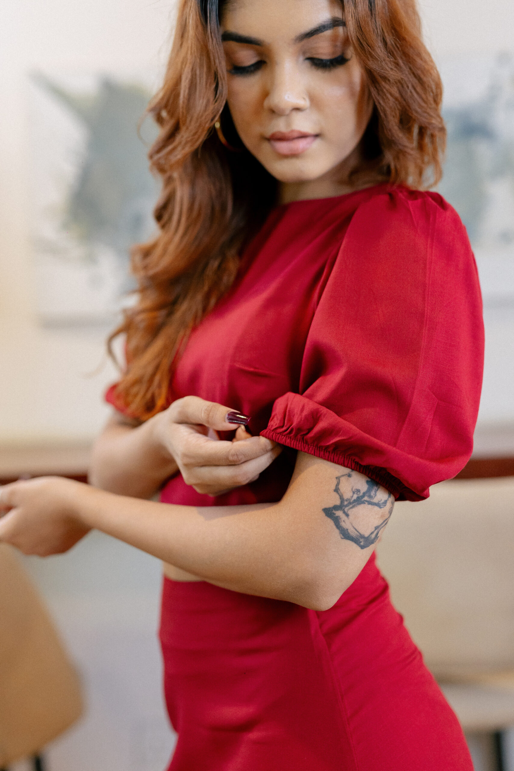 Colette Red Cotton Top - Image 4